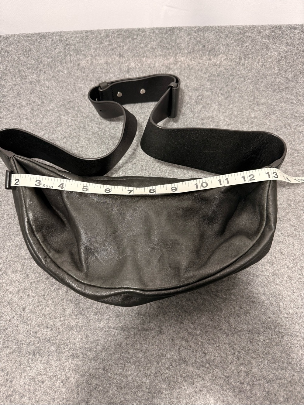 COS Black Leather Crescent Sling Crossbody Shoulder Bag - Picture 4 of 14